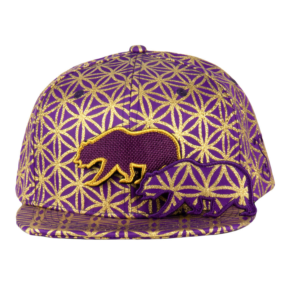 Grassroots - Removable Bear Flower of Life Royal Snapback Hat