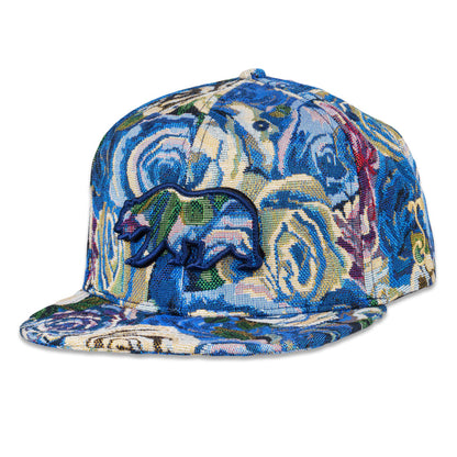 Grassroots - Removable Bear Blue Flowers Snapback Hat