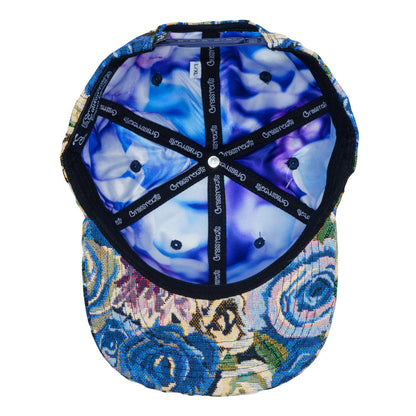 Grassroots - Removable Bear Blue Flowers Snapback Hat