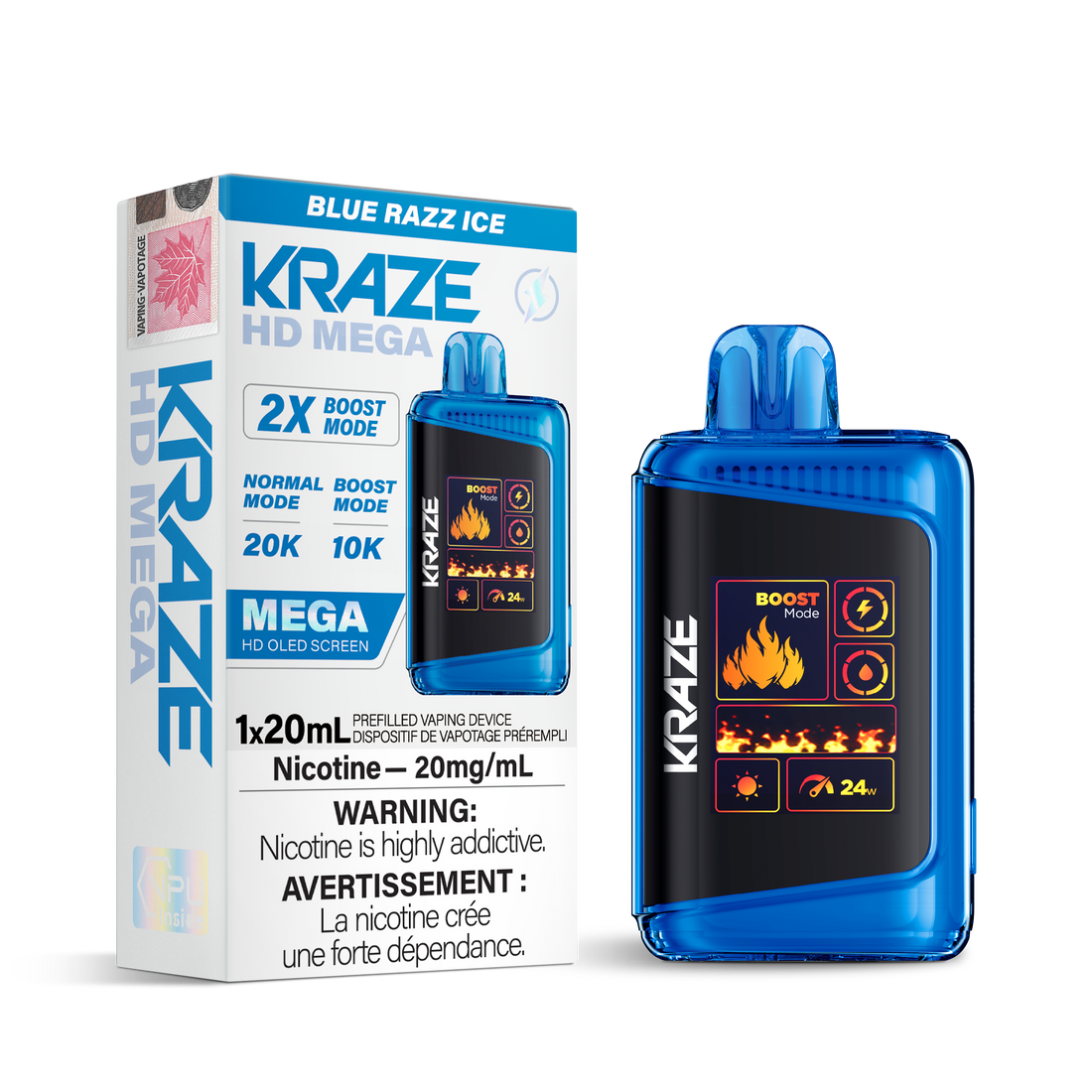 Kraze HD Mega - Blue Razz Ice