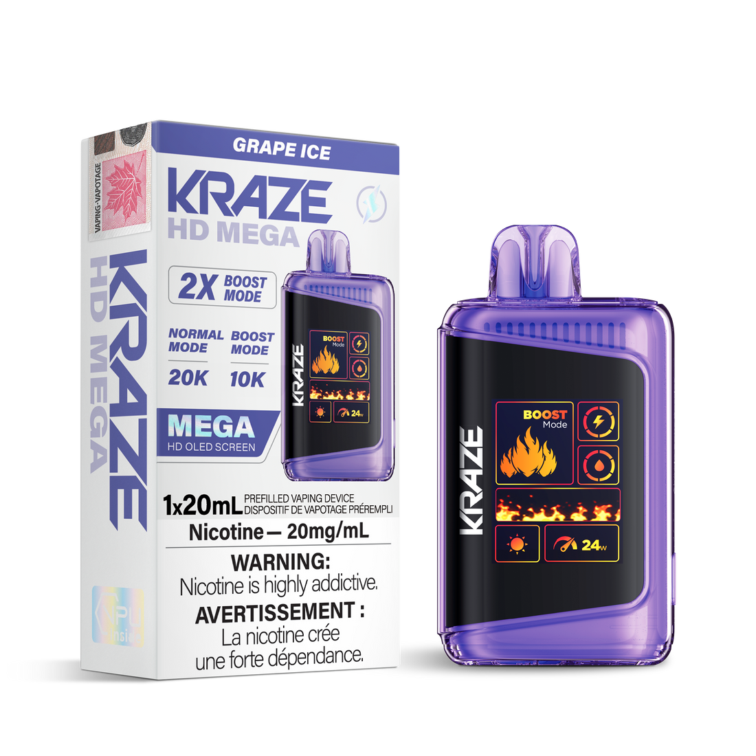 Kraze HD Mega - Grape Ice