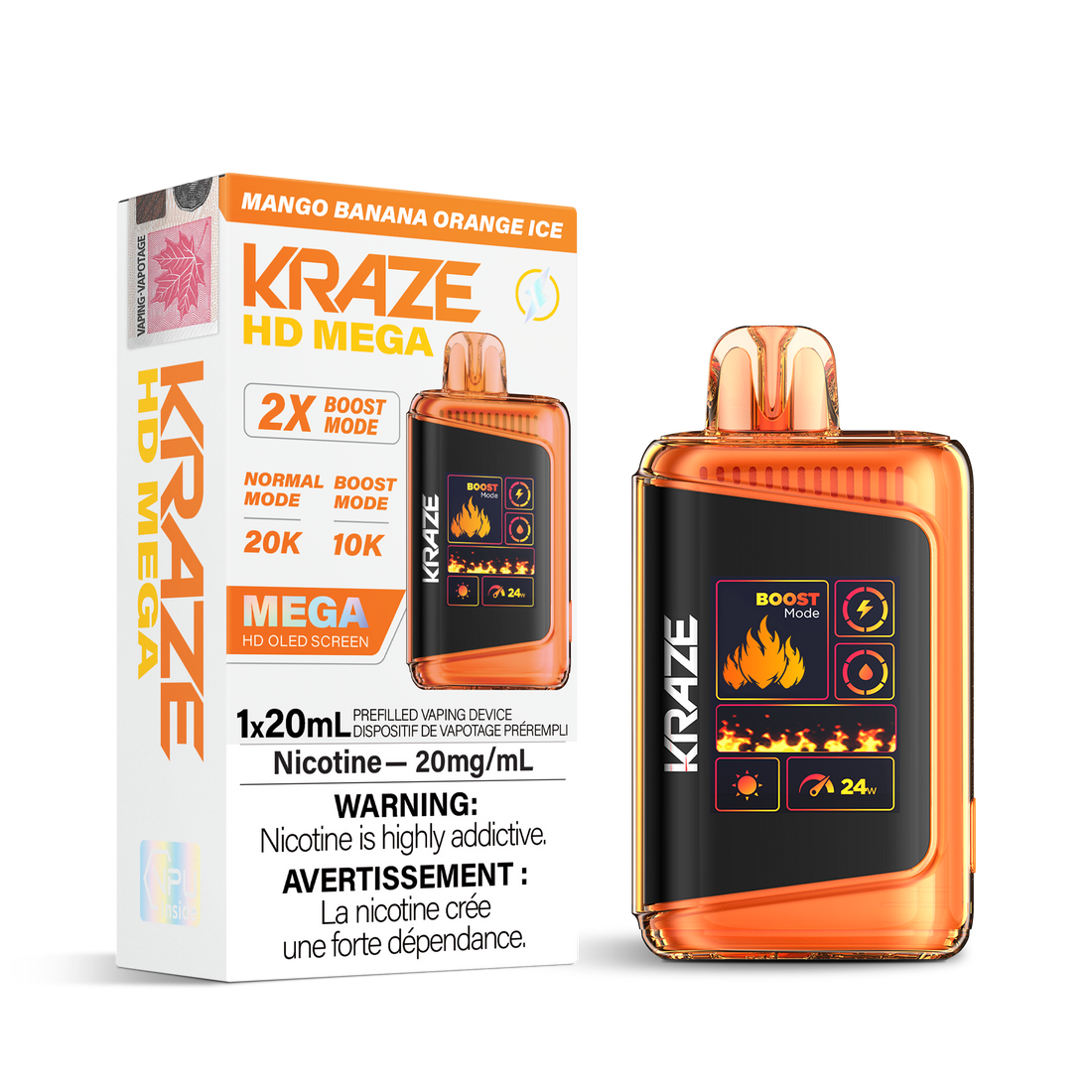 Kraze HD Mega - Mango Banana Orange Ice