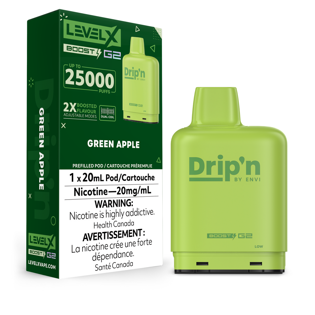 Level X Drip'n Boost - Green Apple