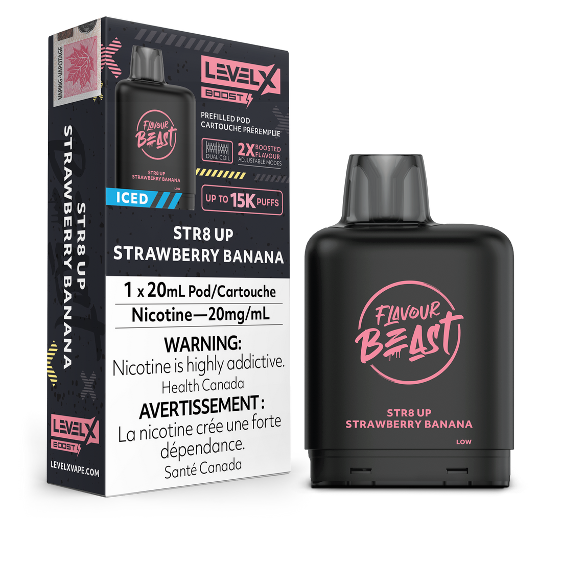 Level X Boost - STR8 Up Strawberry Banana Iced