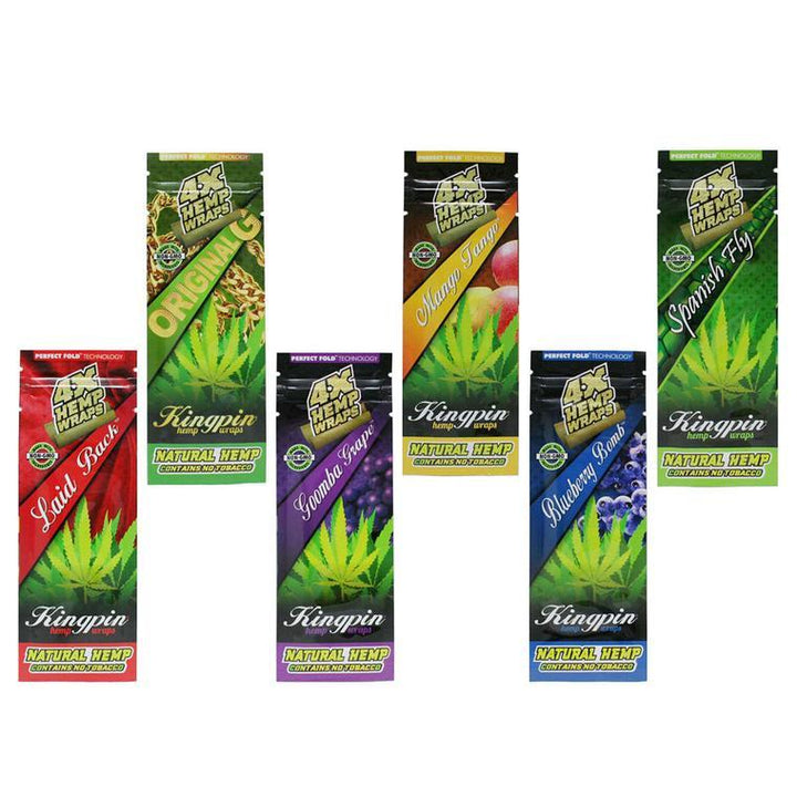 Kingpin Hemp Wraps 4x, Pack/4